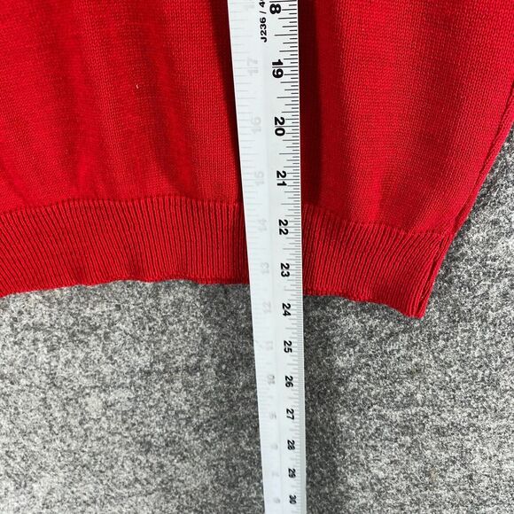 Southern Lady Sweater Pullover Women M Medium Red Knit Crew Neck Short Sleeve - Picture 7 of 8